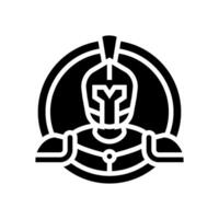 Insignia Esparta guerrero glifo icono ilustración vector