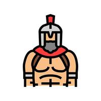 gladiador batalla espartano romano color icono ilustración vector