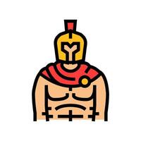 gladiador antiguo soldado color icono ilustración vector
