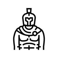 gladiador antiguo soldado línea icono ilustración vector