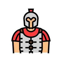 gladiador espartano romano griego color icono ilustración vector