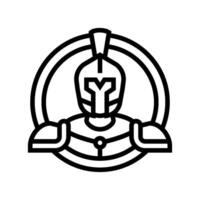 badge sparta warrior line icon illustration vector