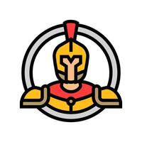 Insignia Esparta guerrero color icono ilustración vector