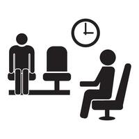 waiting room icon illustration design template vector