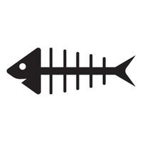 pescado esqueleto hueso icono ilustración diseño vector