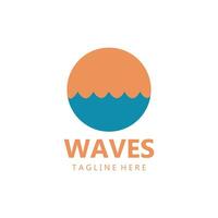 water wave logo, beach waves, sea, design vector