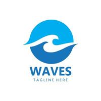 water wave logo, beach waves, sea, design vector