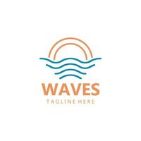 agua ola logo, playa ondas, mar, diseño vector