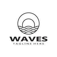 water wave logo, beach waves, sea, design vector