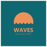 water wave logo, beach waves, sea, design vector