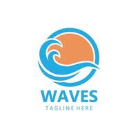 water wave logo, beach waves, sea, design vector