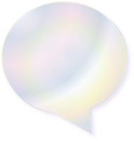 Hologram bubble speach and shape with metal foil gradient png
