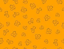 Pop corn pattern for packaging snacks. Popcorn fluffy flakes pattern. Popcorn Background pattern. doodle popcorn. vector