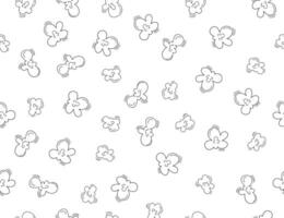 Pop corn pattern for packaging snacks. Popcorn fluffy flakes pattern. Popcorn Background pattern. doodle popcorn. vector
