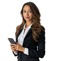 Attractive businesswoman in a suit isolated png