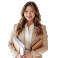 Attractive businesswoman in a suit isolated png