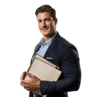 Portrait of confident business man isolated on transparent background png