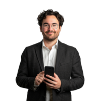 Portrait of confident business man isolated on transparent background png