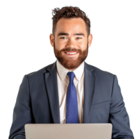Portrait of confident business man isolated on transparent background png