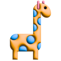 Design a colorful 3D character icon of a animal with gradient. modern and fun kids style. png