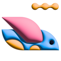 conception une coloré 3d personnage icône de une animal avec pente. moderne et amusement des gamins style. png