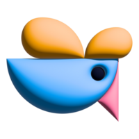 conception une coloré 3d personnage icône de une animal avec pente. moderne et amusement des gamins style. png