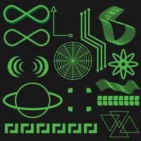 Retro futuristic elements vector