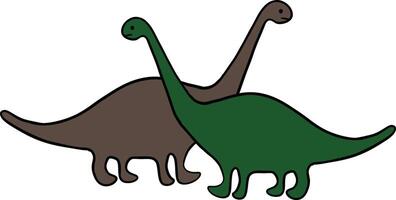 Cute cartoon dinosaurs illustration vector