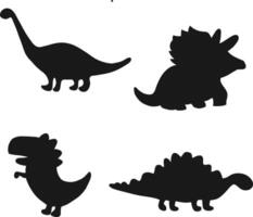 Set of Cute cartoon dinosaur illustration vector