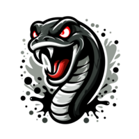 desenho animado serpente com aberto boca e dentes png