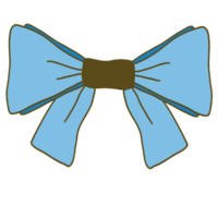 Hand-Drawn Blue Bow Illustration With Clean Lines and Solid Colors png