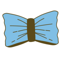 Hand-Drawn Blue Bow Illustration With Clean Lines and Solid Colors png