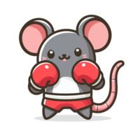 dessin animé Souris avec boxe gants et gants png