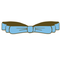 Hand-Drawn Blue Bow Illustration With Clean Lines and Solid Colors png