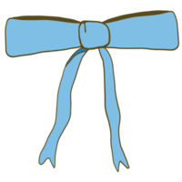 Hand-Drawn Blue Bow Illustration With Clean Lines and Solid Colors png