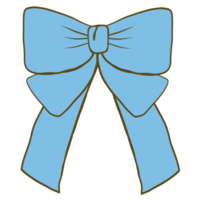 Hand-Drawn Blue Bow Illustration With Clean Lines and Solid Colors png