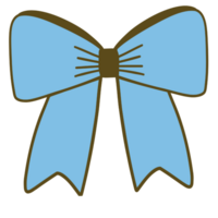 Hand-Drawn Blue Bow Illustration With Clean Lines and Solid Colors png