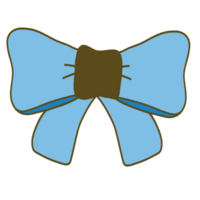 Hand-Drawn Blue Bow Illustration With Clean Lines and Solid Colors png