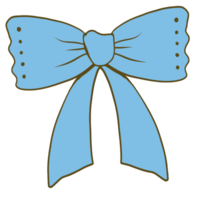 Hand-Drawn Blue Bow Illustration With Clean Lines and Solid Colors png