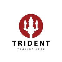 Trident logo design spear weapon sea king poseidon neptune symbol template vector