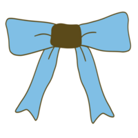 Hand-Drawn Blue Bow Illustration With Clean Lines and Solid Colors png