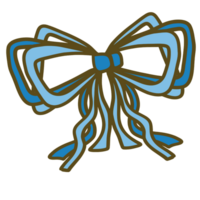 Hand-Drawn Blue Bow Illustration With Clean Lines and Solid Colors png