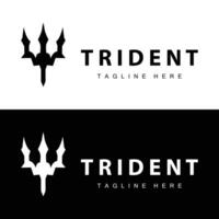 Trident logo design spear weapon sea king poseidon neptune symbol template vector