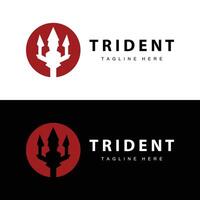 Trident logo design spear weapon sea king poseidon neptune symbol template vector