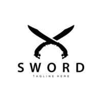 Sword weapon inspiration silhouette design illustration simple minimalist sword logo template vector