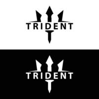 Trident logo design spear weapon sea king poseidon neptune symbol template vector