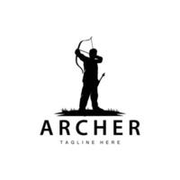 Archer logo vintage design old inspiration archer tool arrow template brand vector