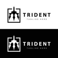 Trident logo design spear weapon sea king poseidon neptune symbol template vector