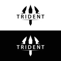 Trident logo design spear weapon sea king poseidon neptune symbol template vector