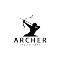 Archer logo vintage design old inspiration archer tool arrow template brand vector